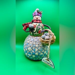 Jim Shore Heartwood Creek Snowman "Ready to Roll" Figurine 2006  New w/Box